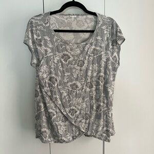 GAP Gray Floral Maternity Nursing PJ Shorts Set